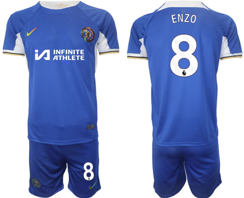 Men 2023-2024 Club Chelsea FC home blue #8 Soccer Jerseys